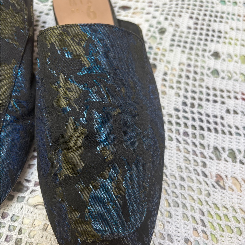 MIX No. 6 Metallic Jacquard Mule Slides – Size 8 - Picture 8 of 8
